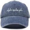 imageDALIX Alpha Epsilon Phi Sorority Hat Womens Cursive Baseball CapWashed Navy Blue