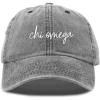 imageDALIX Chi Omega Cursive Sorority Hat Womens Embroidered CapWashed Black