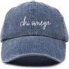 imageDALIX Chi Omega Cursive Sorority Hat Womens Embroidered CapWashed Navy Blue