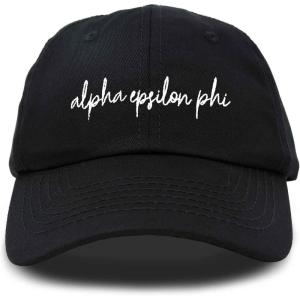 imageDALIX Alpha Epsilon Phi Sorority Hat Womens Cursive Baseball CapBlack