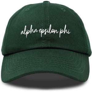 imageDALIX Alpha Epsilon Phi Sorority Hat Womens Cursive Baseball CapDark Green