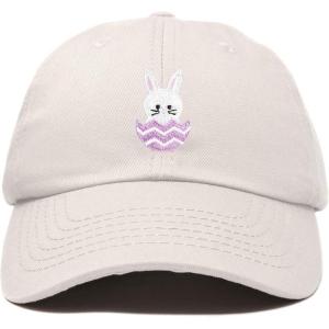 imageDALIX Cute Easter Bunny Kids Hat Embroidered Girls Baseball CapBeige