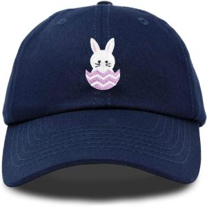imageDALIX Cute Easter Bunny Kids Hat Embroidered Girls Baseball CapNavy Blue