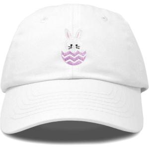 imageDALIX Cute Easter Bunny Kids Hat Embroidered Girls Baseball CapWhite