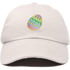 imageDALIX Elegant Colorful Egg Easter Hat Womens Embroidered Baseball CapBeige