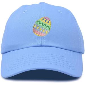 imageDALIX Elegant Colorful Egg Easter Hat Womens Embroidered Baseball CapLight Blue
