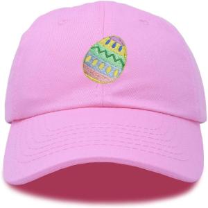 imageDALIX Elegant Colorful Egg Easter Hat Womens Embroidered Baseball CapLight Pink