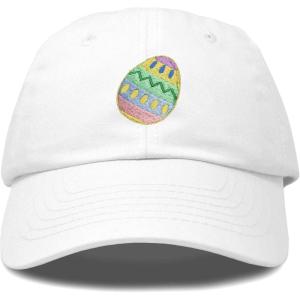 imageDALIX Elegant Colorful Egg Easter Hat Womens Embroidered Baseball CapWhite