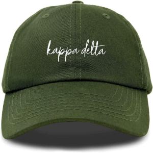 imageDALIX Kappa Delta Cursive Sorority Hat Womens Embroidered CapOlive