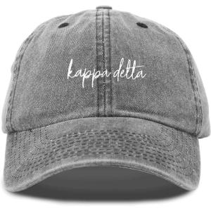 imageDALIX Kappa Delta Cursive Sorority Hat Womens Embroidered CapWashed Black