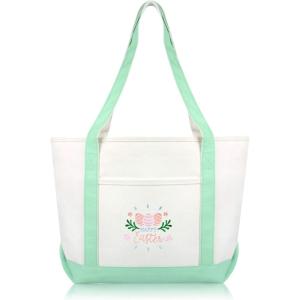 imageHappy Easter Womens Classic Premium Embroidered Tote BagMint Green