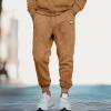imageDALIX Alien Embroidery Washed Sweatsuit Set Hoodie Jogger Soft Fleece Relaxed Fit Lounge MensCamel