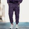 imageDALIX Alien Embroidery Washed Sweatsuit Set Hoodie Jogger Soft Fleece Relaxed Fit Lounge MensPurple