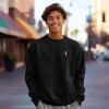 imageDALIX Astronaut Embroidery Relaxed Crewneck Sweatshirt Soft Fleece Fit Lounge MensBlack