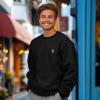 imageDALIX Astronaut Embroidery Relaxed Crewneck Sweatshirt Soft Fleece Fit Lounge MensBlack