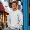imageDALIX Astronaut Embroidery Relaxed Crewneck Sweatshirt Soft Fleece Fit Lounge MensLunar Gray