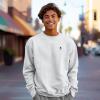 imageDALIX Astronaut Embroidery Relaxed Crewneck Sweatshirt Soft Fleece Fit Lounge MensLunar Gray
