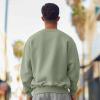 imageDALIX Astronaut Embroidery Relaxed Crewneck Sweatshirt Soft Fleece Fit Lounge MensOil Green