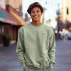 imageDALIX Astronaut Embroidery Relaxed Crewneck Sweatshirt Soft Fleece Fit Lounge MensOil Green