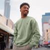imageDALIX Astronaut Embroidery Relaxed Crewneck Sweatshirt Soft Fleece Fit Lounge MensOil Green