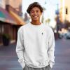 imageDALIX Astronaut Embroidery Relaxed Crewneck Sweatshirt Soft Fleece Fit Lounge MensWhite