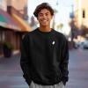 imageDALIX Ghost Embroidery Relaxed Crewneck Sweatshirt Soft Fleece Fit Lounge MensBlack