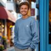 imageDALIX Ghost Embroidery Relaxed Crewneck Sweatshirt Soft Fleece Fit Lounge MensPebble Blue