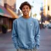 imageDALIX Ghost Embroidery Relaxed Crewneck Sweatshirt Soft Fleece Fit Lounge MensPebble Blue