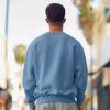 imageDALIX Ghost Embroidery Relaxed Crewneck Sweatshirt Soft Fleece Fit Lounge MensPebble Blue