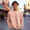 imageDALIX Ghost Embroidery Relaxed Crewneck Sweatshirt Soft Fleece Fit Lounge MensPink