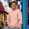 imageDALIX Ghost Embroidery Relaxed Crewneck Sweatshirt Soft Fleece Fit Lounge MensPink