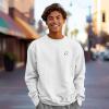 imageDALIX Ghost Embroidery Relaxed Crewneck Sweatshirt Soft Fleece Fit Lounge MensWhite