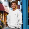 imageDALIX Ghost Embroidery Relaxed Crewneck Sweatshirt Soft Fleece Fit Lounge MensWhite