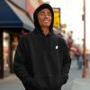 imageDALIX Ghost Embroidery Relaxed Hoodie Soft Fleece Sweatshirt Drawcord Fit Lounge MensBlack
