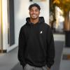 imageDALIX Ghost Embroidery Relaxed Hoodie Soft Fleece Sweatshirt Drawcord Fit Lounge MensBlack