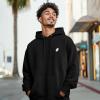 imageDALIX Ghost Embroidery Relaxed Hoodie Soft Fleece Sweatshirt Drawcord Fit Lounge MensBlack