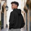 imageDALIX Ghost Embroidery Relaxed Hoodie Soft Fleece Sweatshirt Drawcord Fit Lounge MensBlack