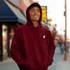 imageDALIX Ghost Embroidery Relaxed Hoodie Soft Fleece Sweatshirt Drawcord Fit Lounge MensBurgundy