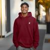 imageDALIX Ghost Embroidery Relaxed Hoodie Soft Fleece Sweatshirt Drawcord Fit Lounge MensBurgundy