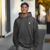 imageDALIX Ghost Embroidery Relaxed Hoodie Soft Fleece Sweatshirt Drawcord Fit Lounge MensCharcoal Htr