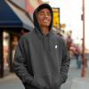 imageDALIX Ghost Embroidery Relaxed Hoodie Soft Fleece Sweatshirt Drawcord Fit Lounge MensCharcoal Htr