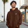 imageDALIX Ghost Embroidery Relaxed Hoodie Soft Fleece Sweatshirt Drawcord Fit Lounge MensChestnut