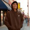 imageDALIX Ghost Embroidery Relaxed Hoodie Soft Fleece Sweatshirt Drawcord Fit Lounge MensChestnut