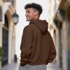 imageDALIX Ghost Embroidery Relaxed Hoodie Soft Fleece Sweatshirt Drawcord Fit Lounge MensChestnut