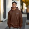 imageDALIX Ghost Embroidery Relaxed Hoodie Soft Fleece Sweatshirt Drawcord Fit Lounge MensChestnut