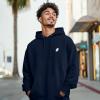 imageDALIX Ghost Embroidery Relaxed Hoodie Soft Fleece Sweatshirt Drawcord Fit Lounge MensNavy Blue