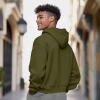 imageDALIX Ghost Embroidery Relaxed Hoodie Soft Fleece Sweatshirt Drawcord Fit Lounge MensOlive