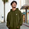 imageDALIX Ghost Embroidery Relaxed Hoodie Soft Fleece Sweatshirt Drawcord Fit Lounge MensOlive