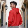 imageDALIX Ghost Embroidery Relaxed Hoodie Soft Fleece Sweatshirt Drawcord Fit Lounge MensRed