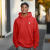 imageDALIX Ghost Embroidery Relaxed Hoodie Soft Fleece Sweatshirt Drawcord Fit Lounge MensRed